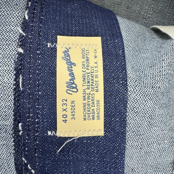 VTG 70s Wrangler 345DEN Boot Flare Jeans 40x32 USA Talon Zip Denim Bell bottom - Picture 12 of 13